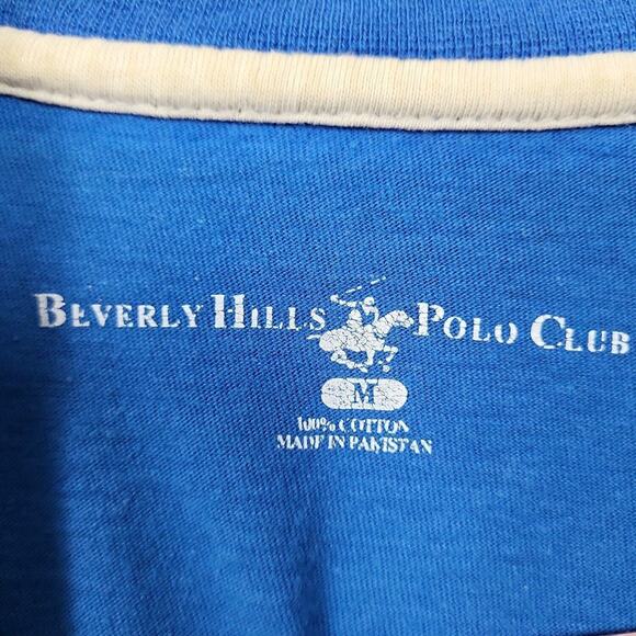 Beverly Hills Polo Club Mens Blue Short Sleeve V Neck Basic T Shirt Size Medium‎ - Picture 4 of 6